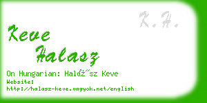 keve halasz business card